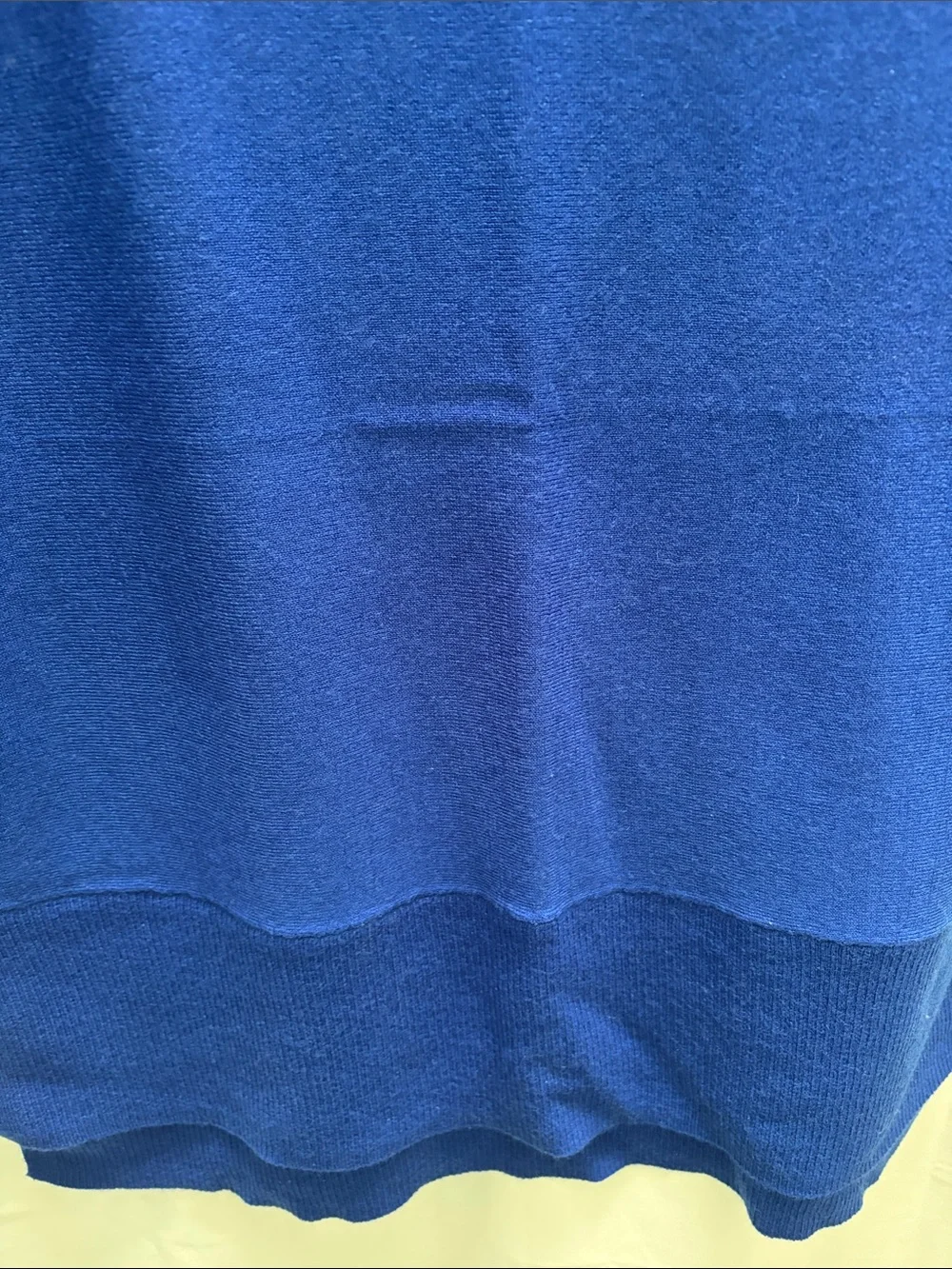 Max Studio Cobalt Blue Lightweight 100% Extra Fine Merino Wool Knit Sweater top - Picture 4 of 6